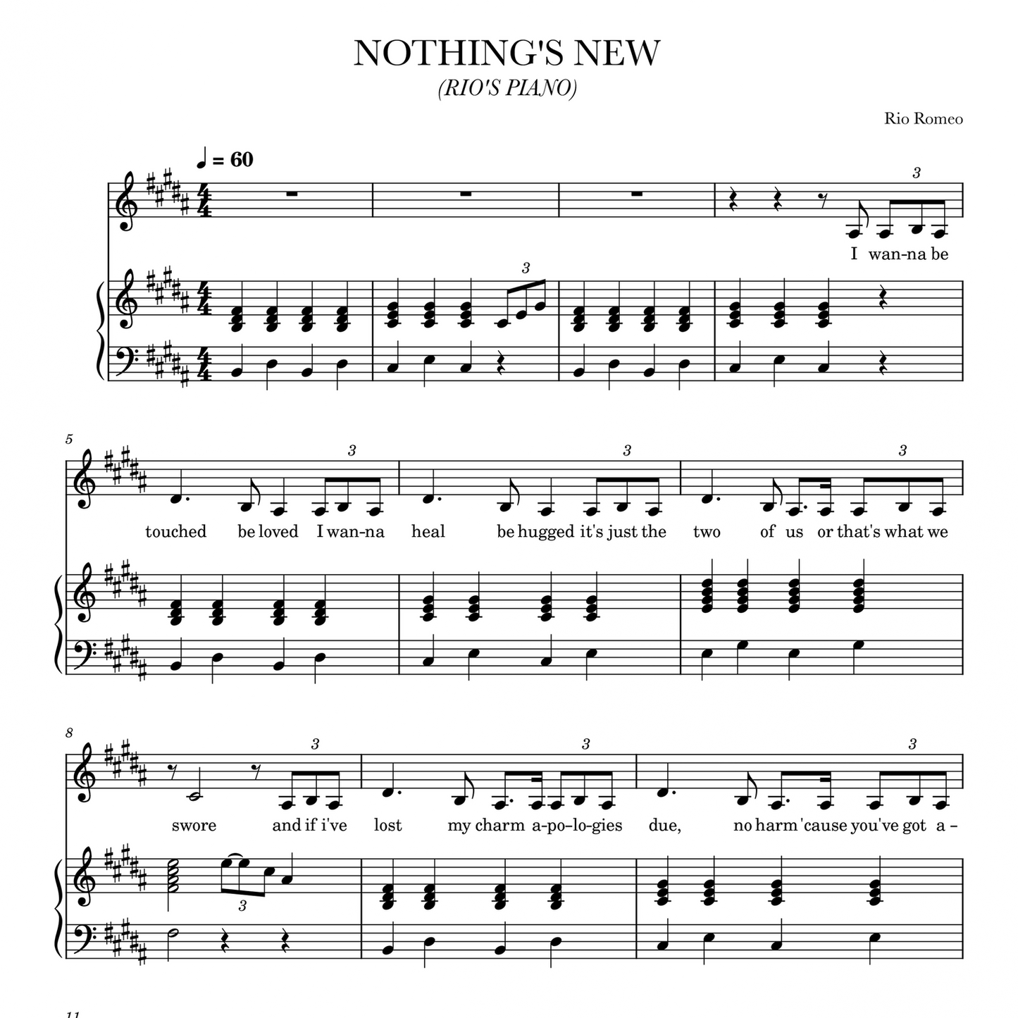 NOTHING'S NEW SHEET MUSIC
